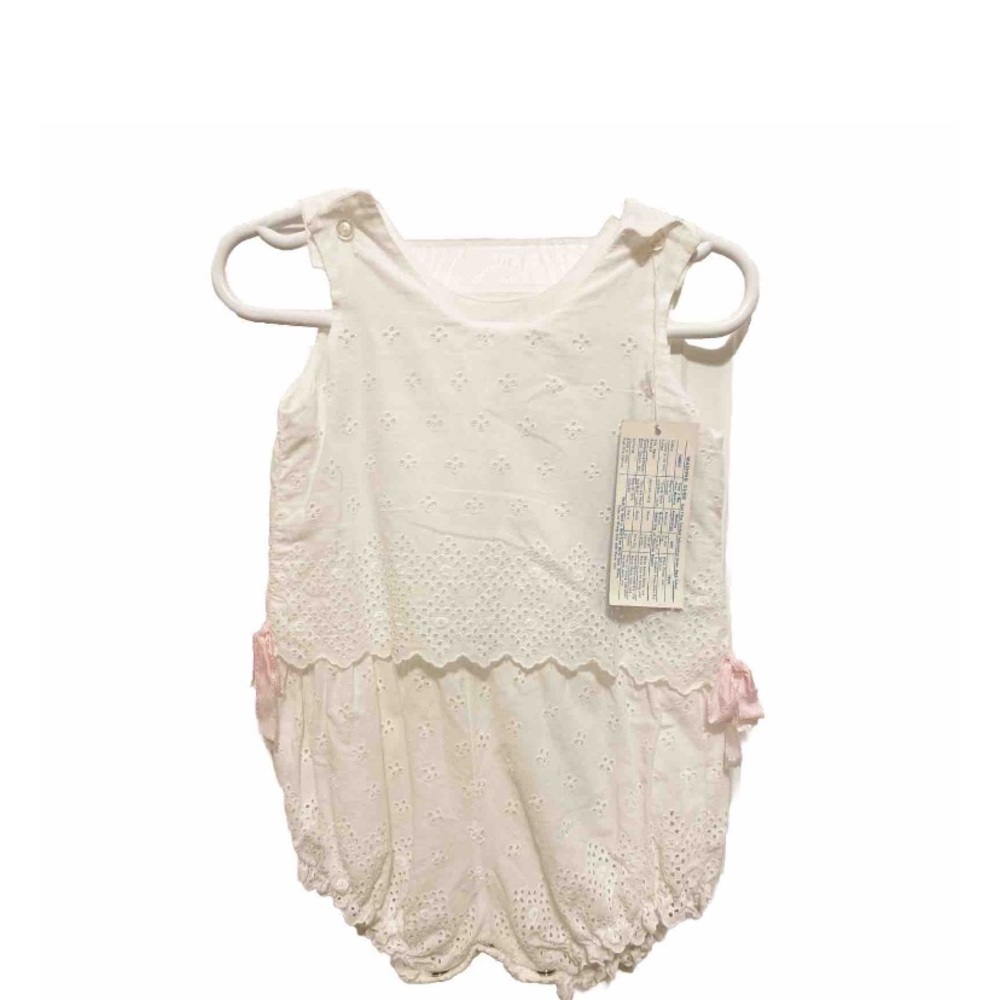 Nannekins By Nannette Vintage Eyelet Romper NWT